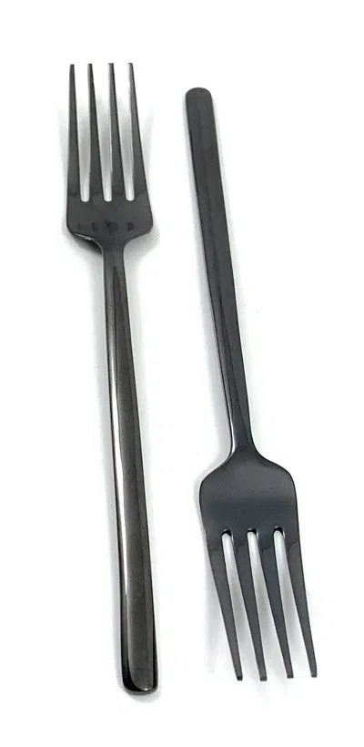 Vibhsa Black Silverware Salad Fork Flatware Set Of 6