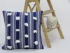 Vibhsa Blue Decorative Throw Pillow With Pom Pom