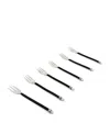 Vibhsa Curved 6-pc. Cake Fork Set, Service For 6 In Silver And Black