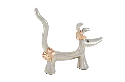 Vibhsa Dog Ring Holder (silver Finish) In Neutral