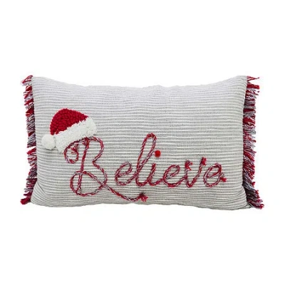 Vibhsa For Holidays-believe Rectangular Throw Pillow In Multi