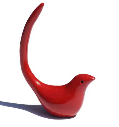 Vibhsa Gifts Bird Ring Holder Jewelry(red)