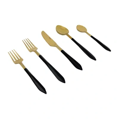 Vibhsa Golden 20-pc. Flatware Set In Black