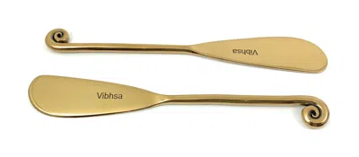 Vibhsa Golden Butter Spreaders Set Of 6 In Multi