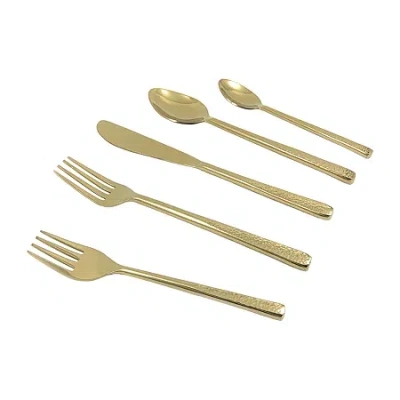 Vibhsa Golden Hammared 20-pc. Flatware Set