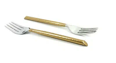 Vibhsa Golden Silverware Salad Forks Set Of 6