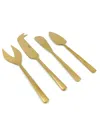 Vibhsa Half Hammered 4-pc. Cheese Knives Set, Serving For 4 In Golden