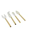 Vibhsa Hammered 4-pc. Cheese Knives Set, Serving For 4 In Golden