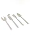 Vibhsa Hammered 4-pc. Cheese Knives Set, Serving For 4 In Silver Glossy Finish