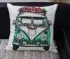 Vibhsa Hand Illustrated Christmas Holiday Van Pillow