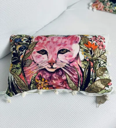 Vibhsa Hand Illustrated Decorative Fall Pillow In Animal Print