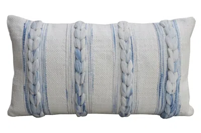 Vibhsa Handwoven 14"x 24" Modern Throw Pillow In Neutral