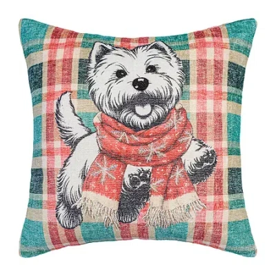 Vibhsa Holiday Reverie Christmas Dog Pillow - 20"x20" Rectangular Throw Pillow In Multi