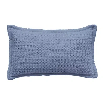 Vibhsa Honeycomb Handwoven Textured Pillow In Blue
