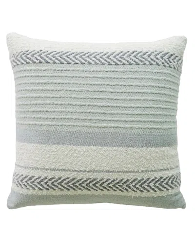 Vibhsa Linden Street Handloom Woven Striped Decorative Pillow, 20"x20" In Green