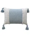 Vibhsa Linden Street Handloom Woven Textured Elegant Decorative Pillow, 14'' X 20'' In Multi Color
