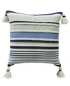 Vibhsa Linden Street Handwoven Braided Textured Stripe Decorative Pillow, 20" X 20"