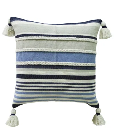 Vibhsa Linden Street Handwoven Braided Textured Stripe Decorative Pillow, 20" X 20" In Multi Color