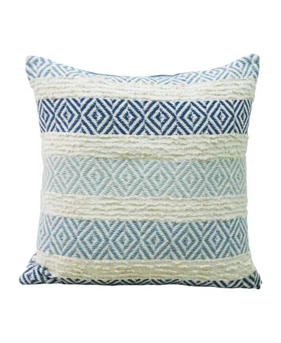 Vibhsa Linden Street Handwoven Dobby Weave Textured Stripe Decorative Pillow, 20" X 20" In Multi Color