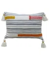 Vibhsa Linden Street Handwoven Embroidery Braid Couching Decorative Pillow, 14'' X 20''