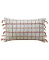 Vibhsa Linden Street Handwoven Knotted Edging Decorative Pillow, 14" X 24"
