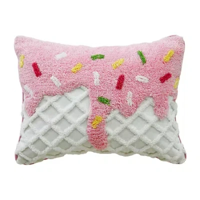 Vibhsa Novelty Tufted Decorative Pillow With Ice Cream Design In Multi
