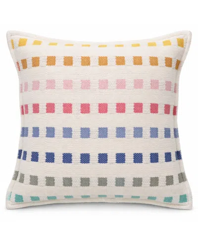 Vibhsa Playful Checks Handloom Woven Decorative Pillows, 20" X 20" In Multi