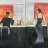 VIBHSA SET OF LADY / GENTLEMAN IN BAR ORIGINAL OIL COLOR PAINTING