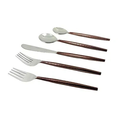 Vibhsa Silver Hammered 20-pc. Flatware Set In Brown