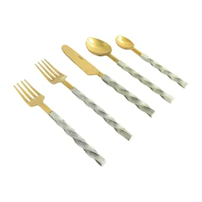 Vibhsa Silver Oranated 20-pc. Flatware Set In Multi