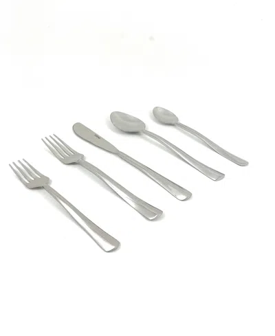 Vibhsa Swirl 20-pc. Flatware Set, Serving For 4 In Silver Glossy Finish