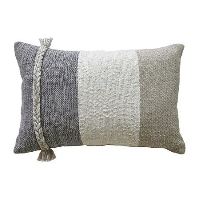 Vibhsa Wooden Textured Rectangular Throw Pillow In Multi