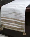 Vibhsa Woven Cotton Table Runner Off White And Beige 16"x90"