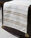 Vibhsa Woven Cotton Table Runner Off White And Beige 16"x90"