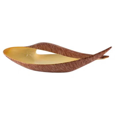 Pre-owned Vibi Rare  Torino Biomorphic Glazed Ceramic Centerpiece, 1950s In Brown