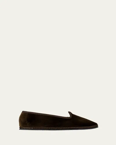 Vibi Suede Easy Loafer Slippers In Amerigo