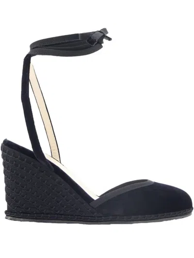 Vibi Venezia 100mm Velvet Lace-up Heeled Espadrilles In Black