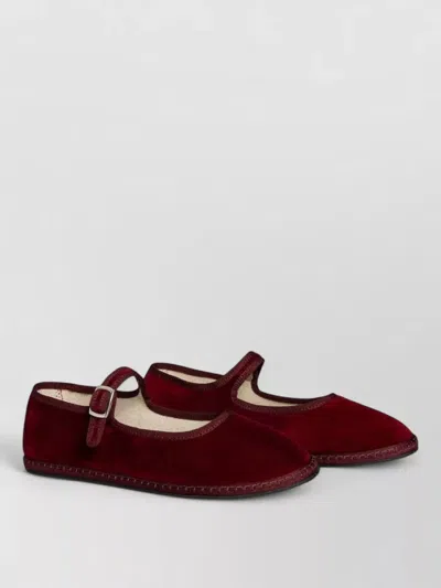 Vibi Venezia Ballerina Shoes Round Toe Velvet Finish In Brown