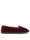 Vibi Venezia Low Cut Round Toe Velvet Ballerina Shoes In Burgundy