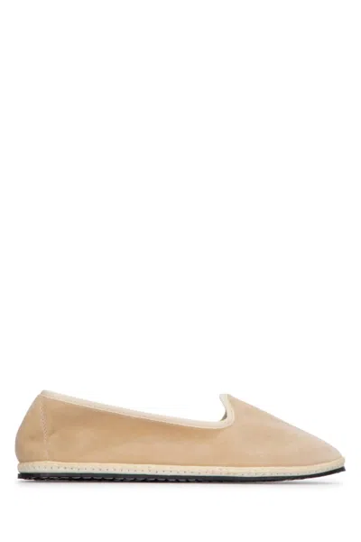 Vibi Venezia Beige Solid Loafers In Yellow