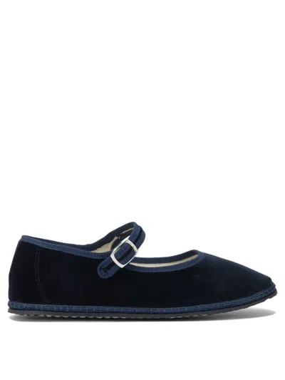 Vibi Venezia Blue Velvet Ballerinas
