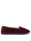 Vibi Venezia Low Cut Round Toe Velvet Ballerina Shoes In Burgundy