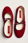 Vibi Venezia Brigitte Bow-tie Mary Jane Flats In Red