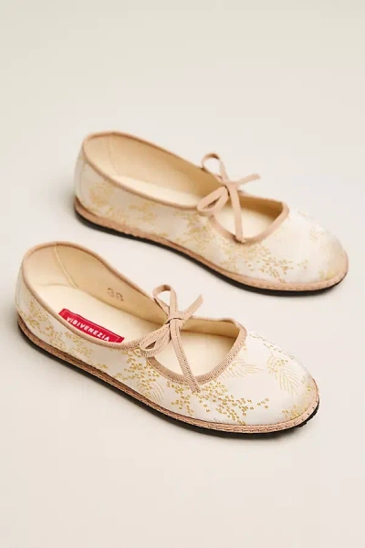 Vibi Venezia Brigitte Bow-tie Mary Jane Flats In Neutral
