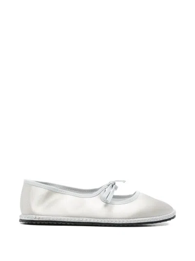 Vibi Venezia Brigitte Silk Ballet Flats In Silver