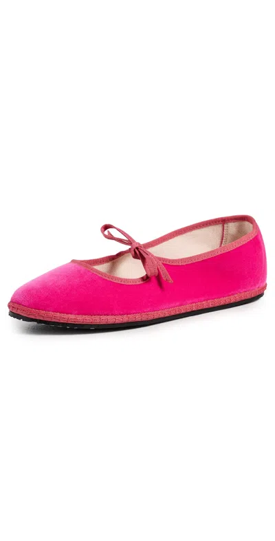 Vibi Venezia Brigitte Velvet Mary Janes Flats Burano In Blue