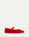Vibi Venezia Canvas Mary Jane Ballerina Flats In Red