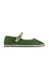 Vibi Venezia Canvas Mary Jane Flats In Green