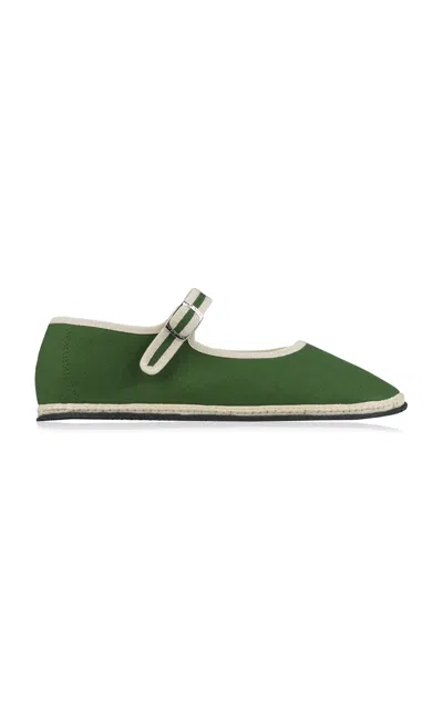Vibi Venezia Canvas Mary Jane Flats In Green