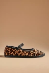 Vibi Venezia Leopard-printed Canvas Mary Jane Ballerina Flats In Multicolor